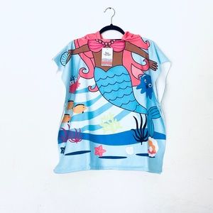 BON VOYAGE Mermaid Themed Swim Cover-up Snap Sides Hoodie Sz OS